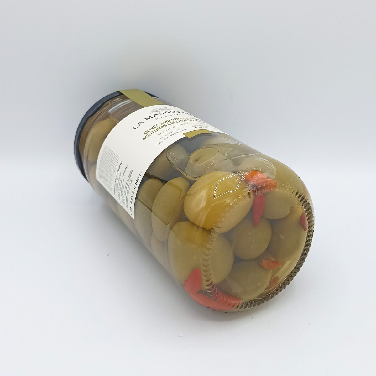 Olives amb Pinyol Picants La Masrojana 430 G.