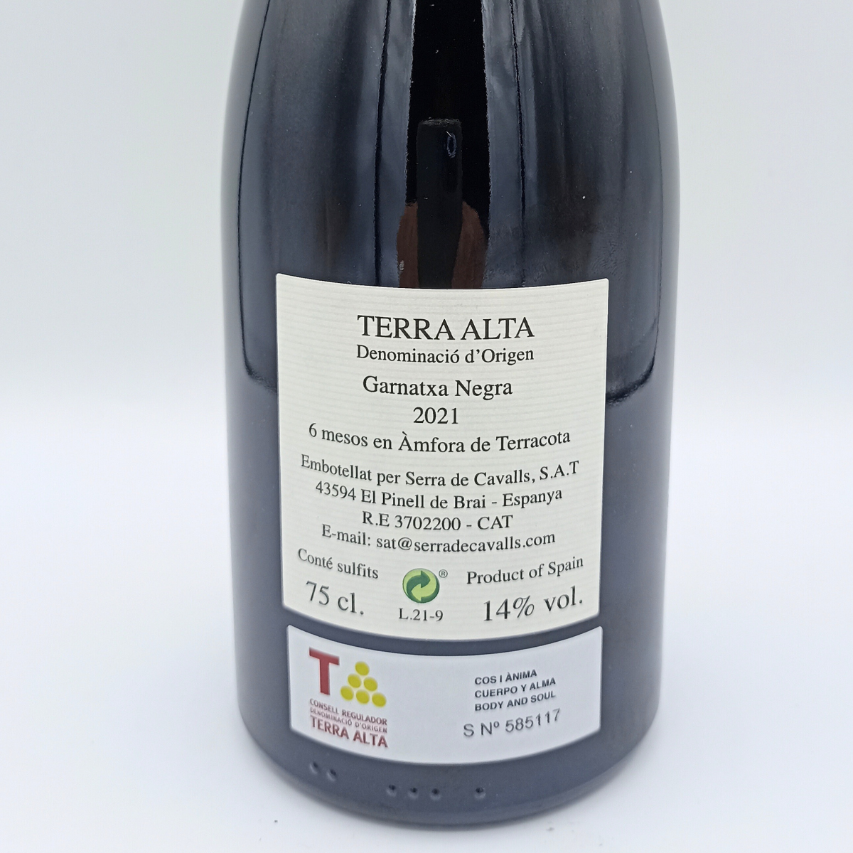 Vi negre Serra de Cavalls Ánfora