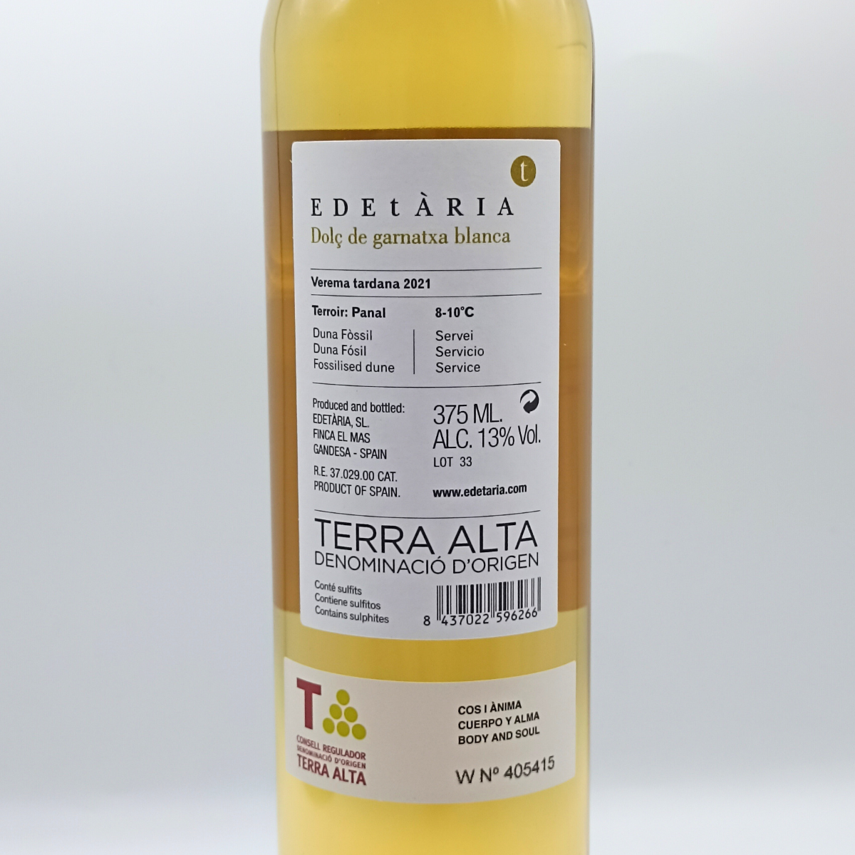 Vi dolç de Garnatxa blanca Edetària