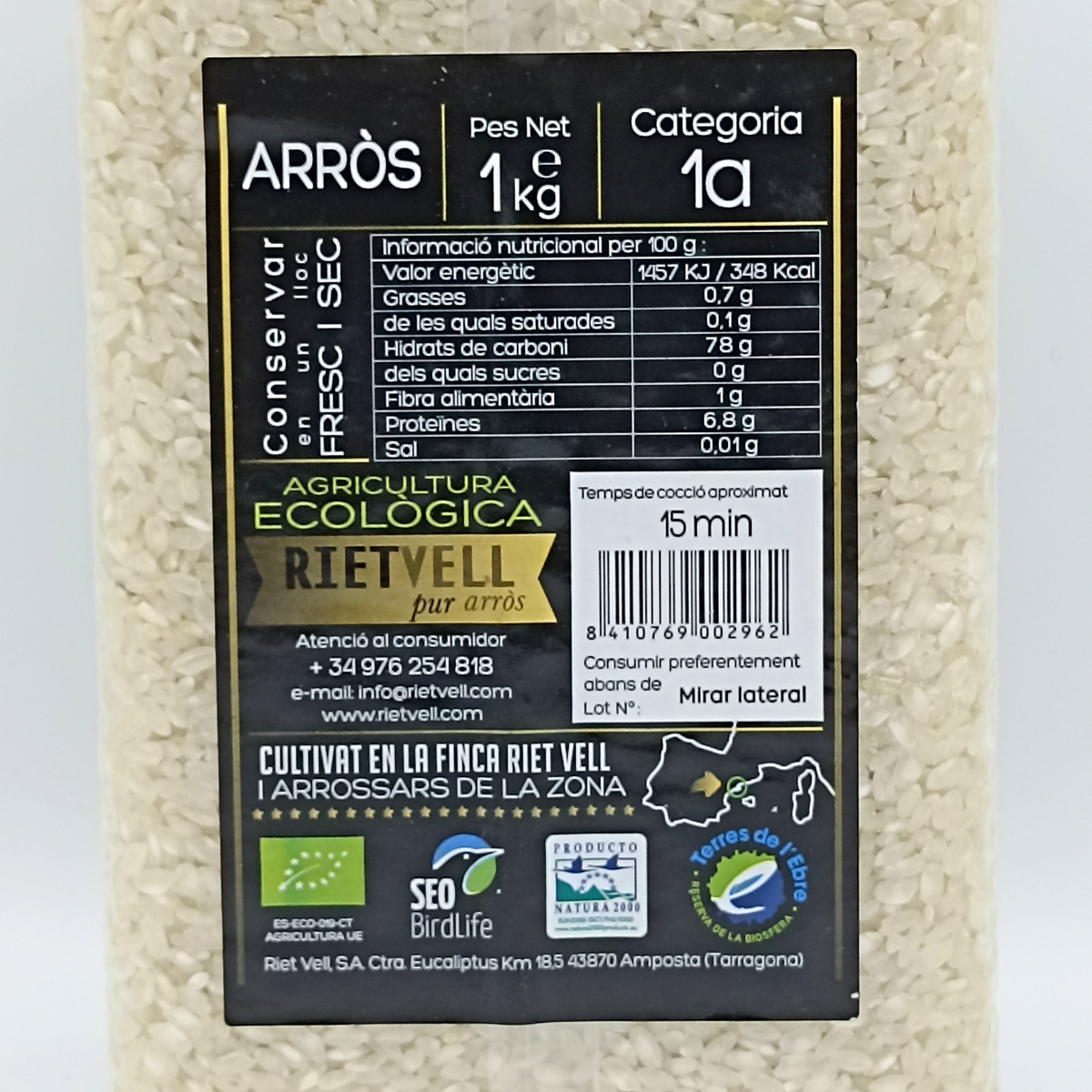 Arròs Riet Vell Ecològic 1 Kg.