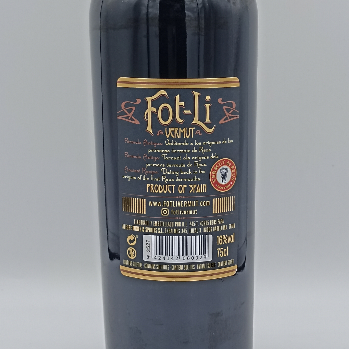 Vermut Roig Fot-Li Fòrmula Antiga 31 Botànics 0,75 L.