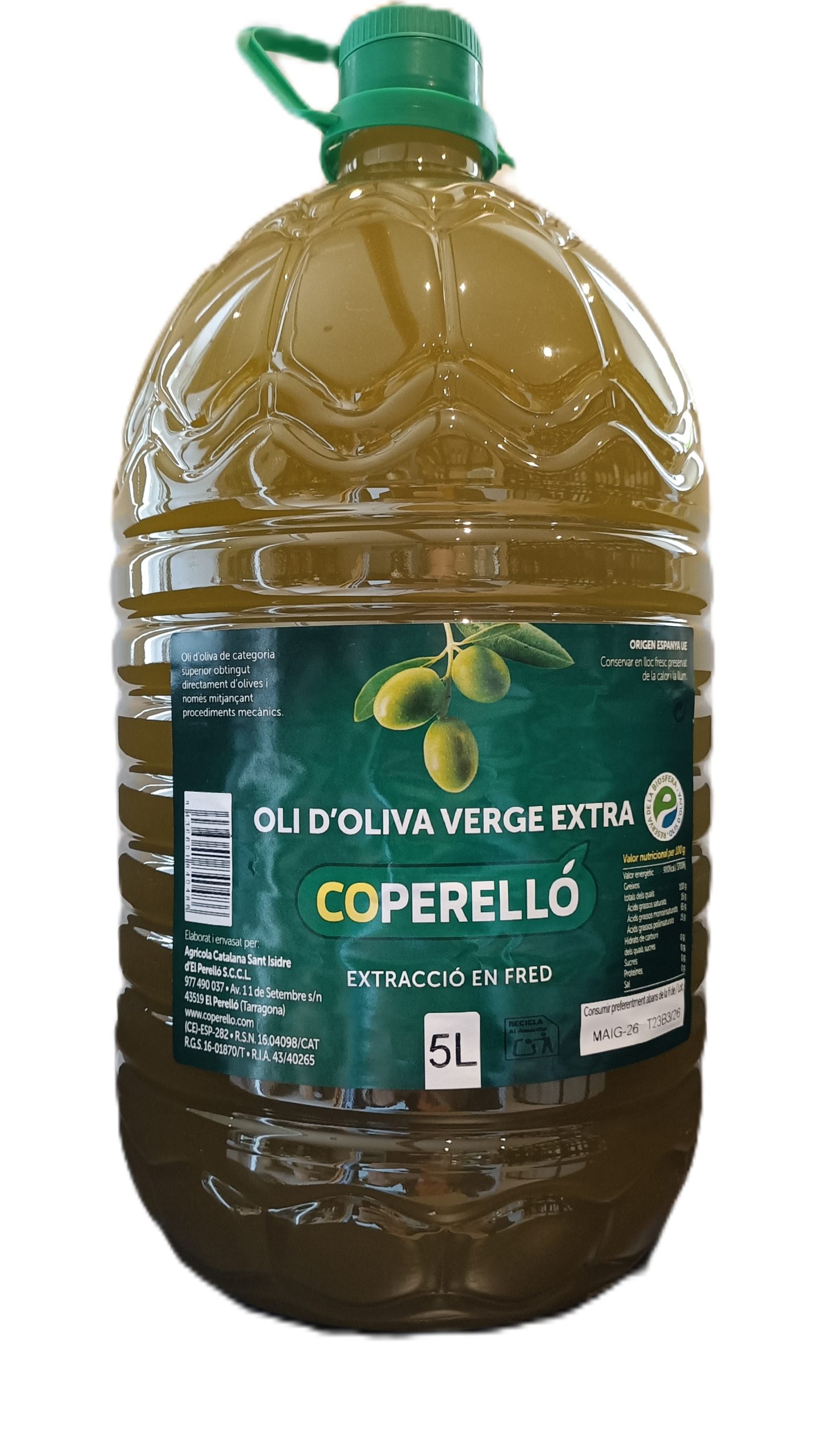 Oli d'Oliva Verge Extra del Raig sense Filtrar 5 L
